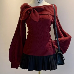 ゆめかわ♡全4カラー スリムウエストニット tops12 ゆめかわ♡全4カラー スリムウエストニット tops12