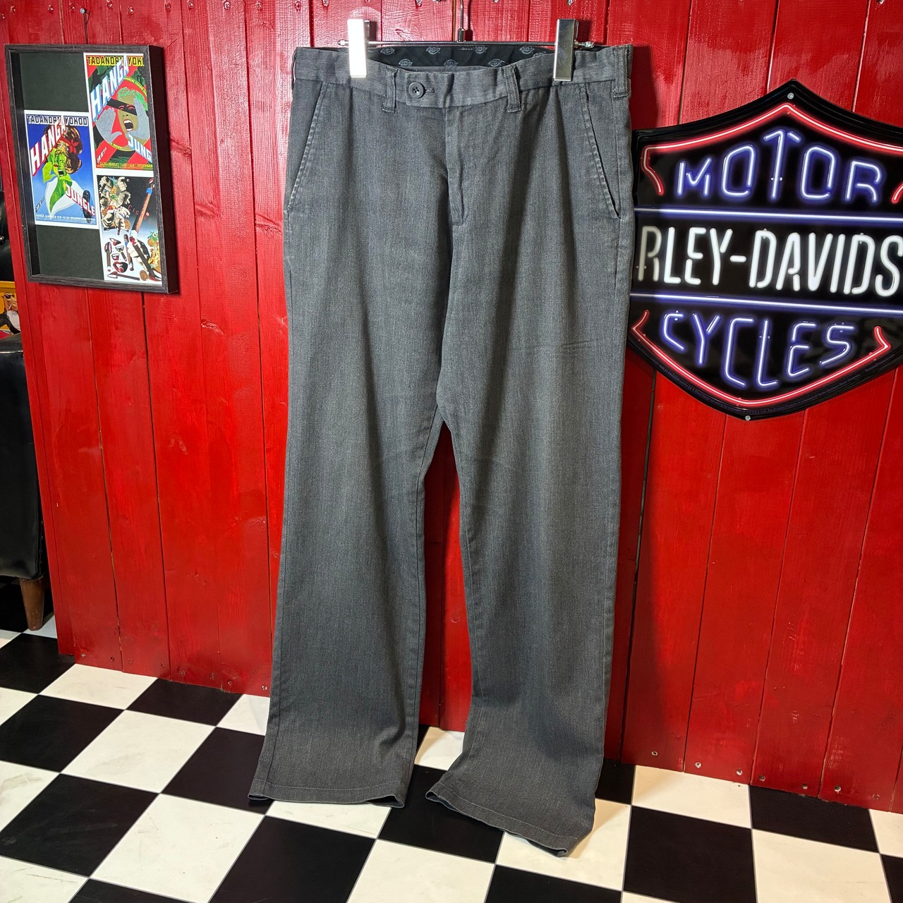 Dickies シンチバック付スラックス グレー W32相当