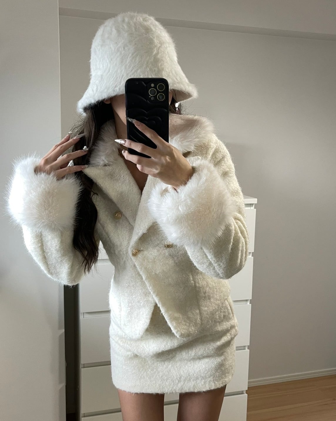 REKNA フェイクファー ブルゾン 袖ファー付き/set up | rekna