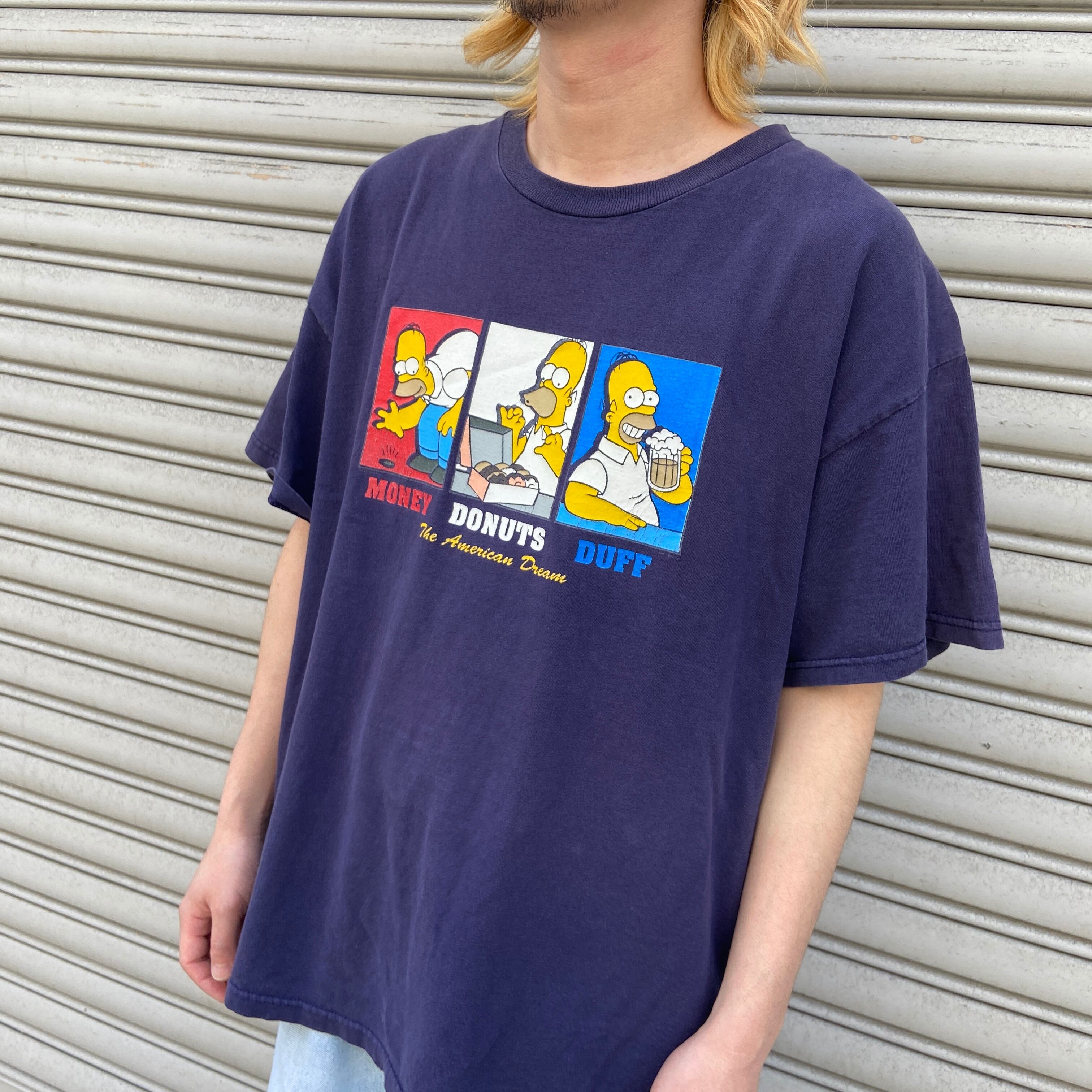 送料無料』90s THE SIMPSONS キャラT プリントTシャツ ネイビー XL 