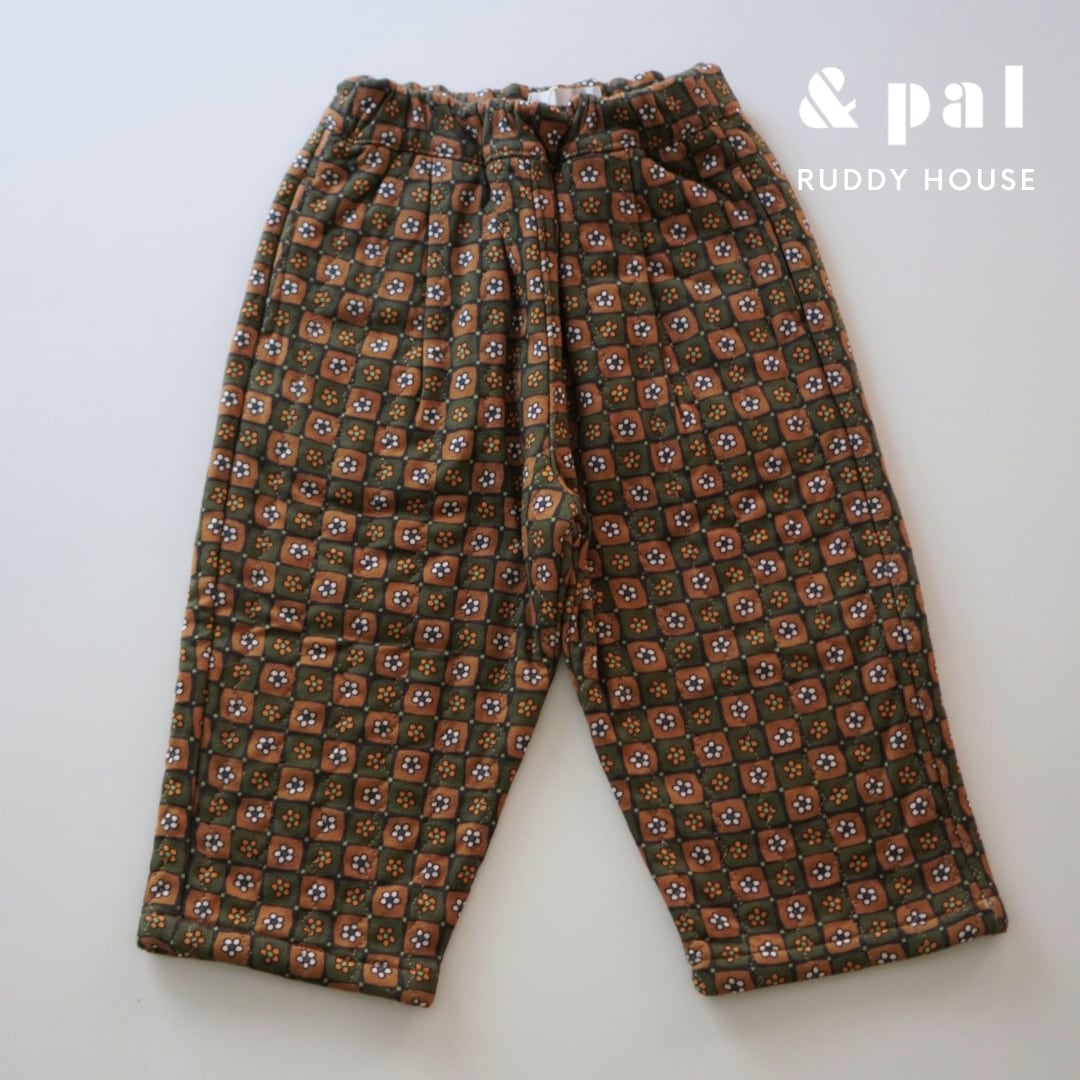 &pal / flower quilted pants / khaki