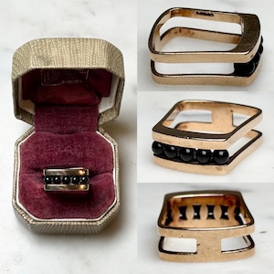 vintage 9ct gold Onyx contemporary ring