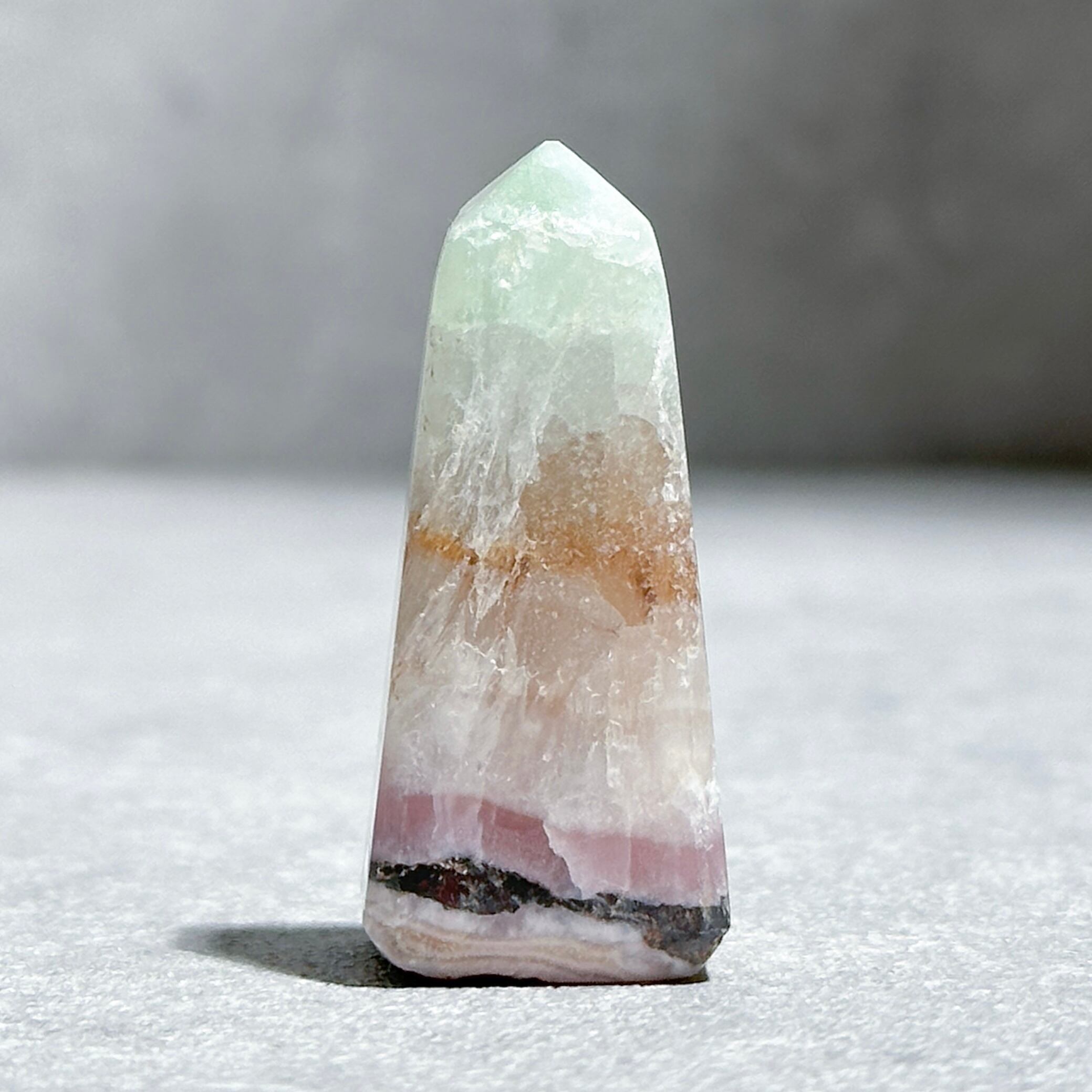 ピンクアラゴナイト×カリビアンブルーカルサイト タワー21◇ Pink Aragonite×Caribbian Blue Calcite ◇天然石・鉱物・パワーストーン