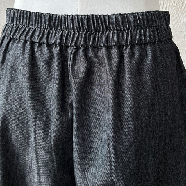 high-waisted tuck wide denim pants L0573