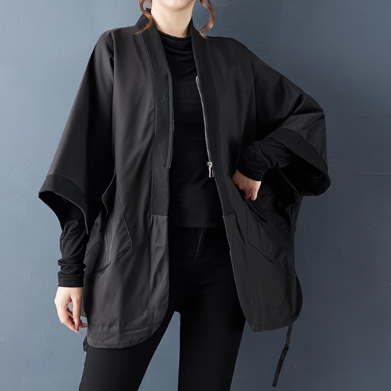 ノーカラー ジップアップ ブルゾン 60049