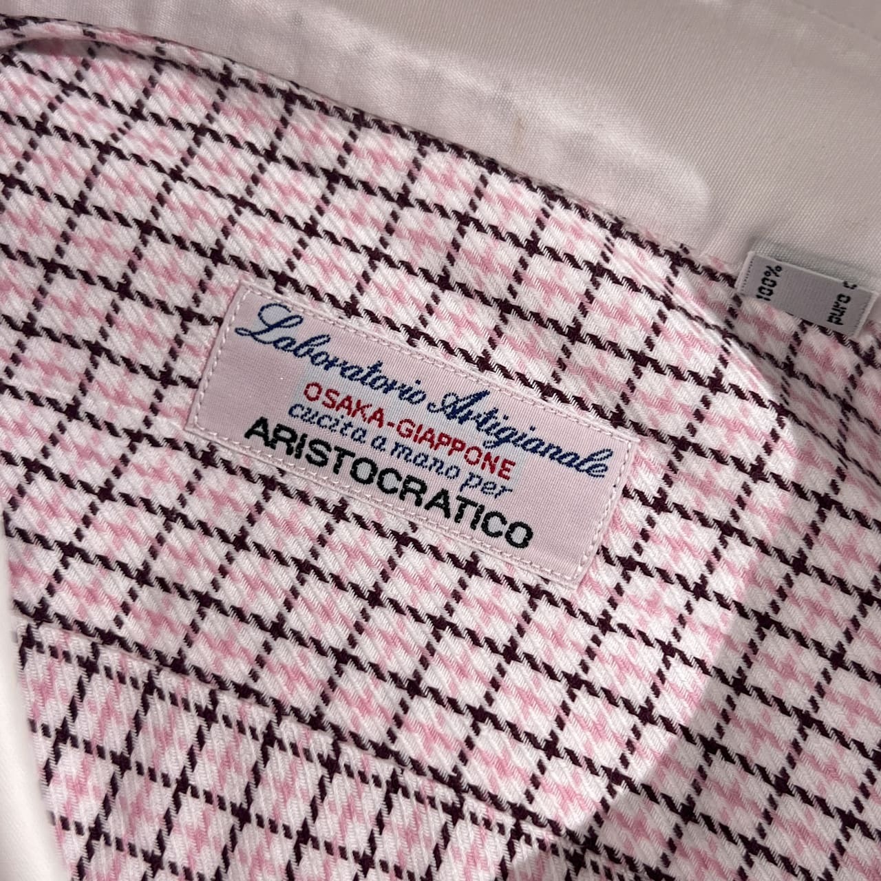 ARISTOCRATICO アリストクラティコ チェック 長袖 クレリック ワイシャツ ドレスシャツ サイズ 41/16/ピンク系 メンズ