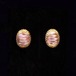 Purple & gold cornice glass oval earrings