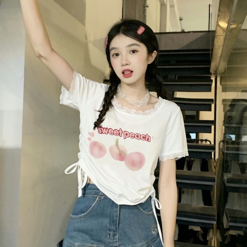 レッドTシャツ サマーギャザー 夏物 スーパーモール29255446385