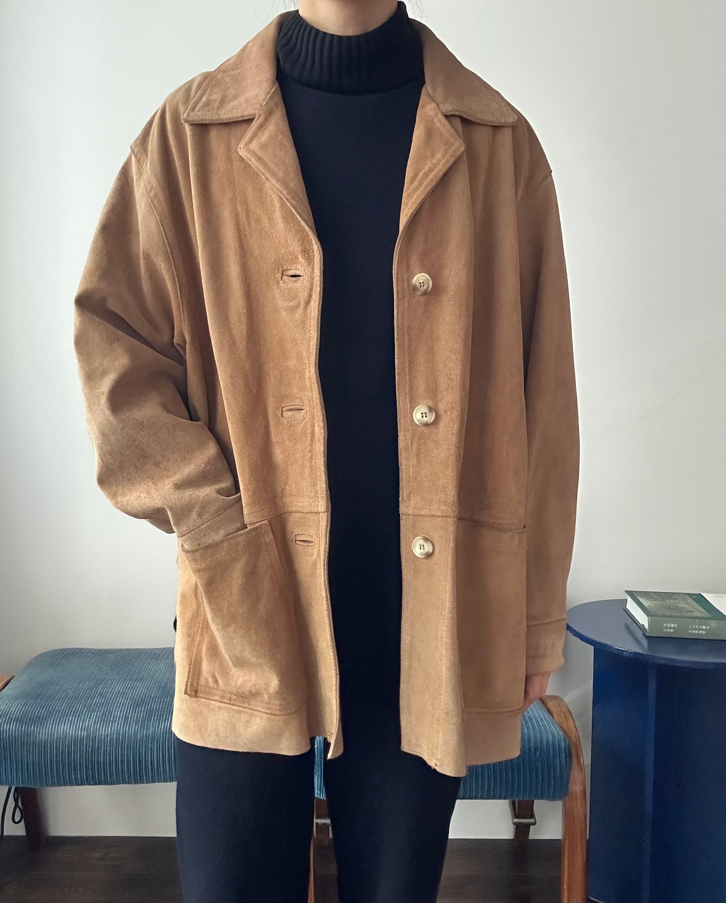 Vintage スエード leather jacket / camel brown