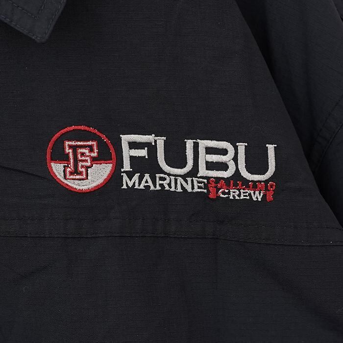 FUBU フブ ロゴ刺繍 ナイロンブルゾン コーチジャケット XL ネイビー 紺 | fuufu powered by BASE