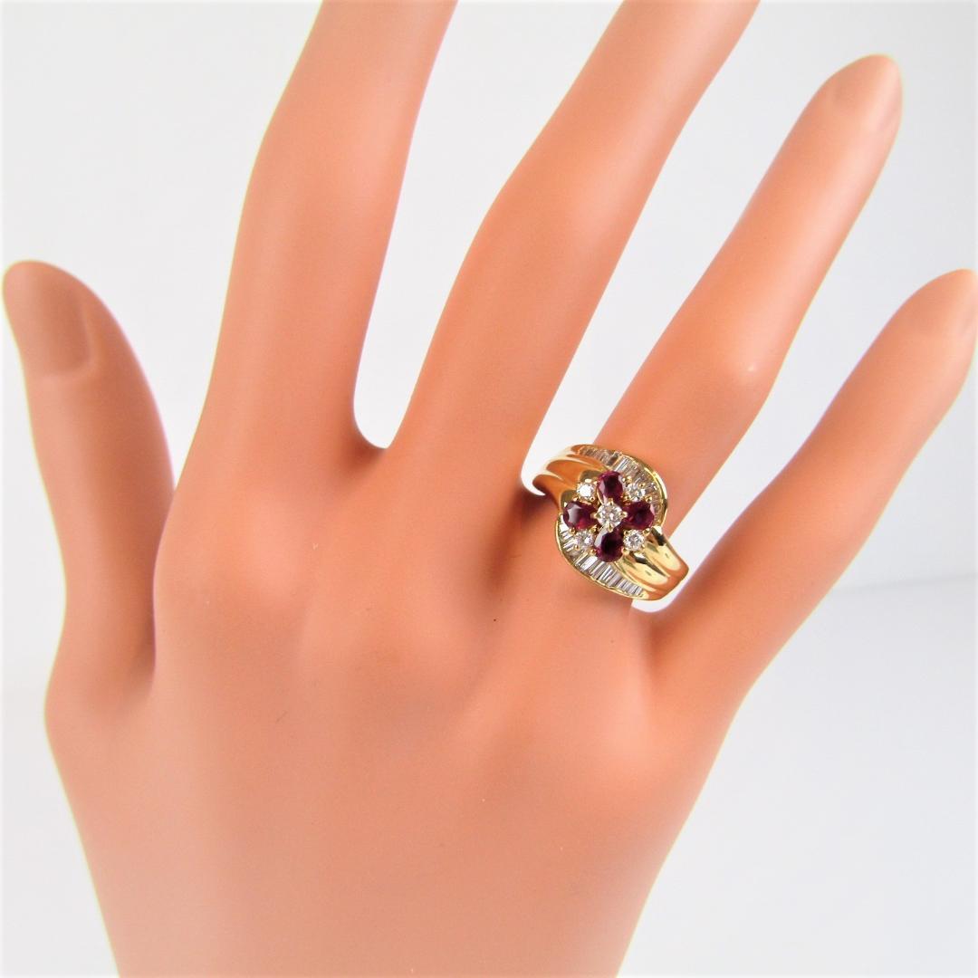 N1494 最高級 天然 ルビー 0.65ct ダイヤ K18 リング 指輪 | 39JEWELRY