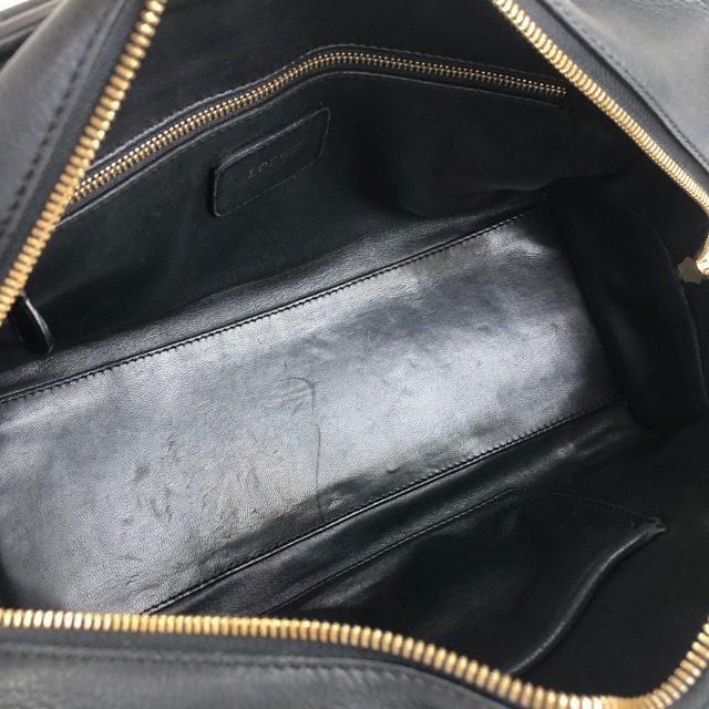 LOEWE ロエベ アマソナ28 ハンドバッグ 2WAY ブラック アナグラム レザー ミニボストン vintage ヴィンテージ オールド 4ve2yy