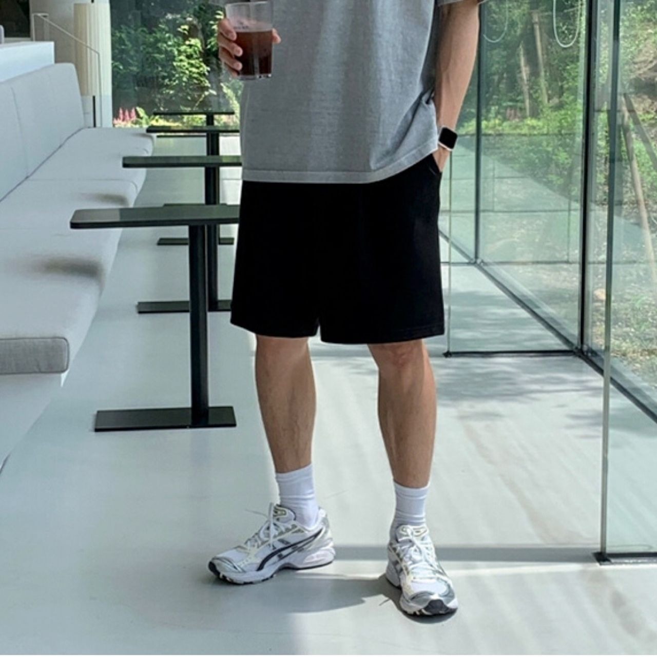 シンプルカジュアルスウェットハーフパンツ　MT0080426