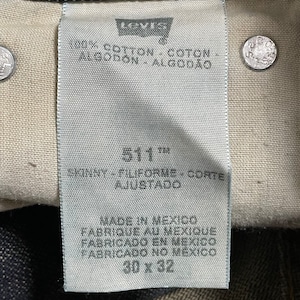 【LEVI'S】メキシコ製 511 スキニー ジーンズ デニム ジーパン スリム ストレート スキニー 細身 美脚 足長効果 ジッパーフライ ストレッチ W31 L32 リーバイス SKINNY US古着