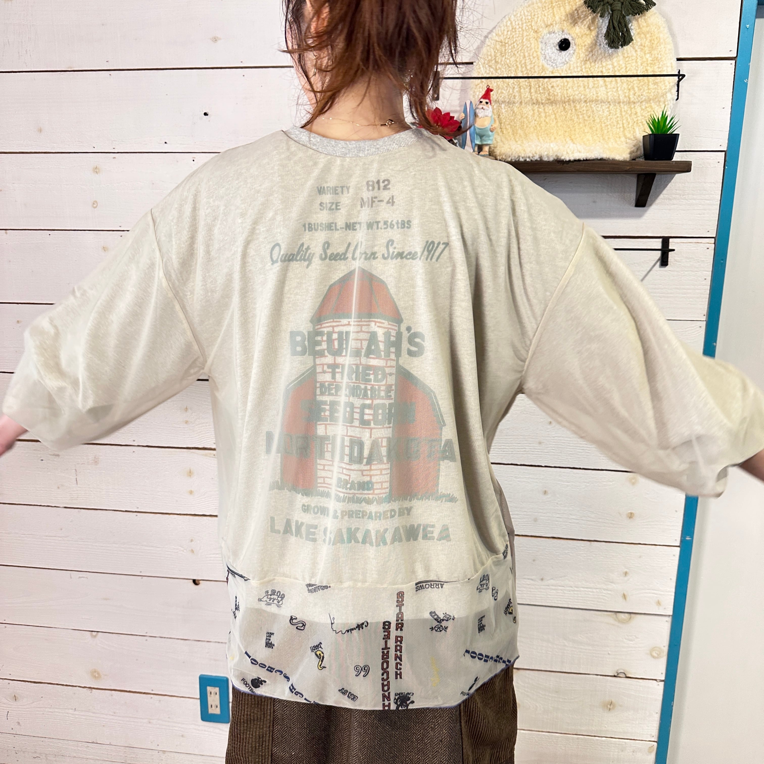 リバーシブル前後4WAYロングスリーブ　2468　チュール天竺　フリーサイズ　