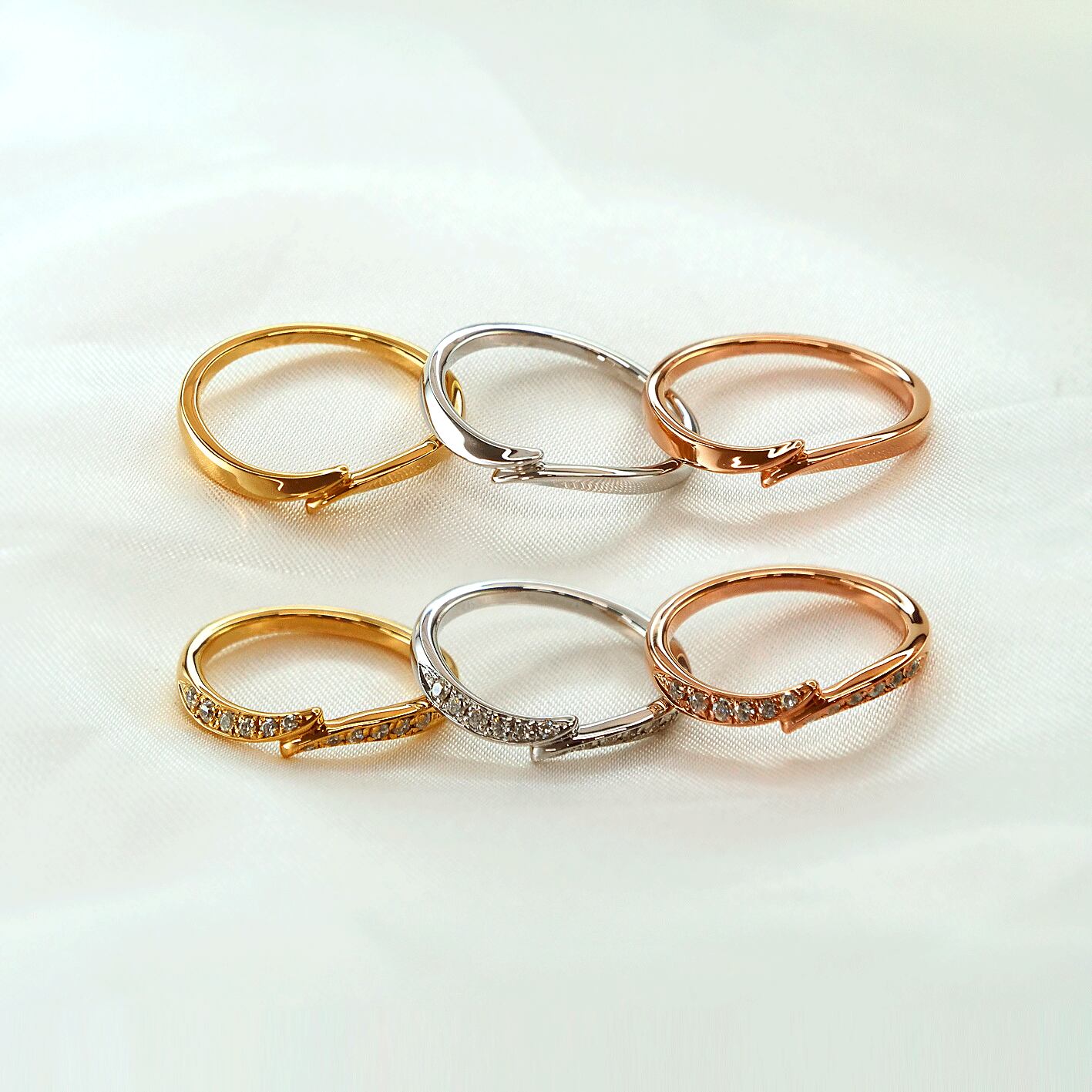 【プラチナ結婚指輪 ゴールド結婚指輪 マリッジリング】K18 Pt950 天然ダイヤモンド 結婚指輪  マリッジリング ペアリング シリーズ024