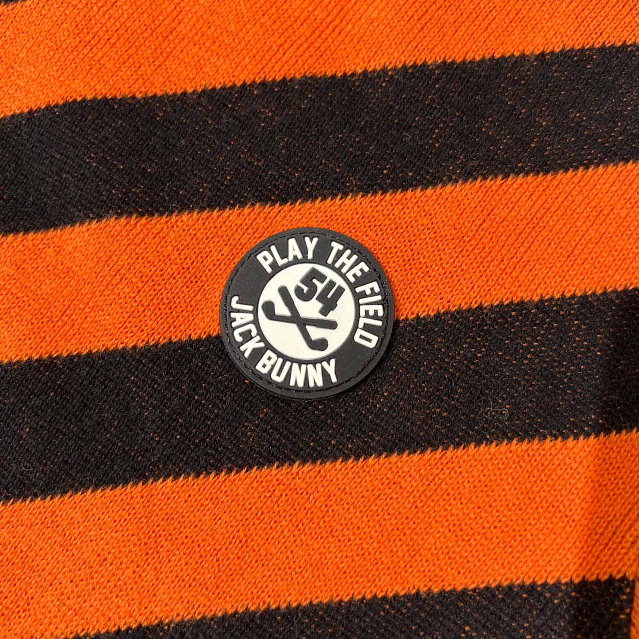 Jack Bunny!! ジャックバニー 斜めボーダー柄 セットアップ コットンニット セーター & ミニスカート 1 /オレンジ/ゴルフ/上下セット/レディース