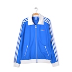 アディダス トラックジャケット ジャージ 襟長 トレフォイル 青白 ピンストライプ サイズM adidas 古着 @CK0176