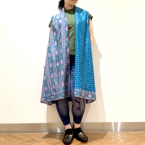 【スカイガーデン】HAORI ビンテージ シルクサリー vha-007