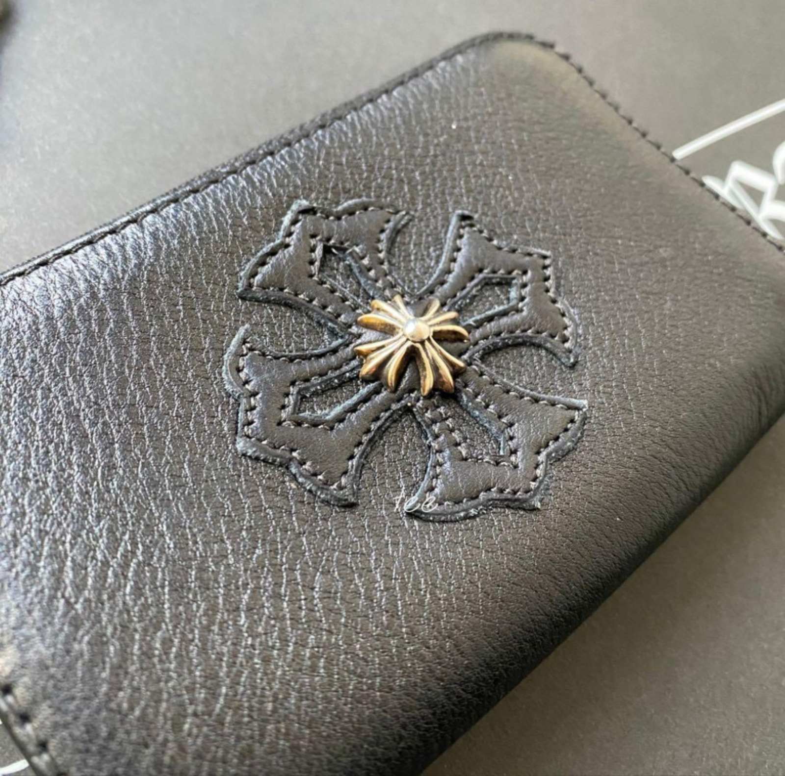 CHROME HEARTS クロムハーツ ミニポーチ CHプラスパッチ with CHROME HEARTS クロムハーツ ミニポーチ CHプラスパッチ with