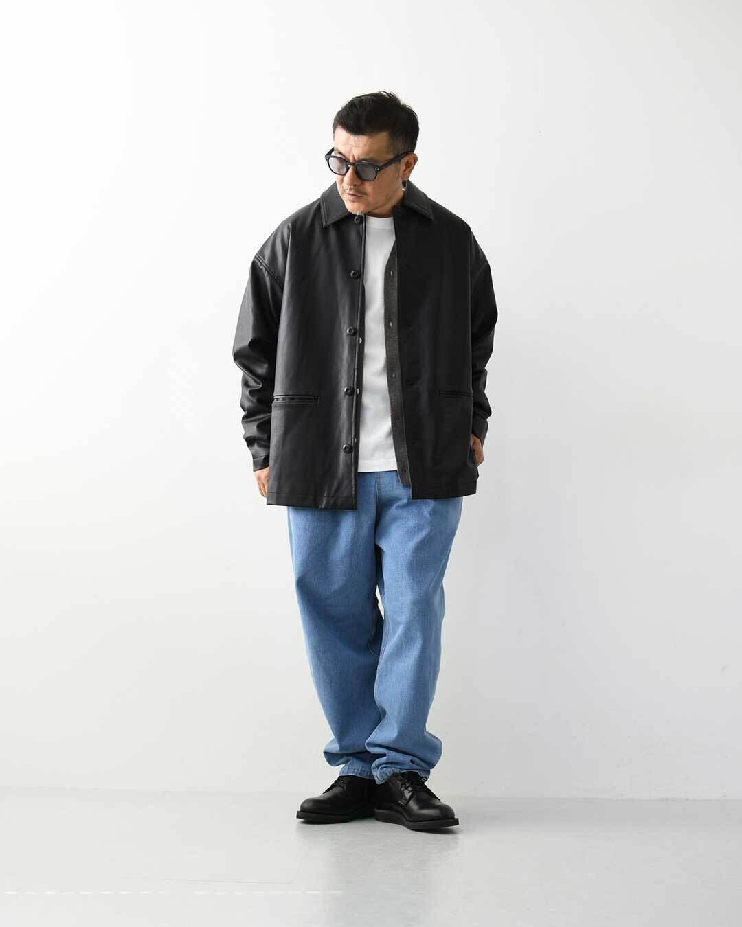 meltum [メルタム] SYNTHETIC LEATHER HALF COAT [MTM-JK-0364-26