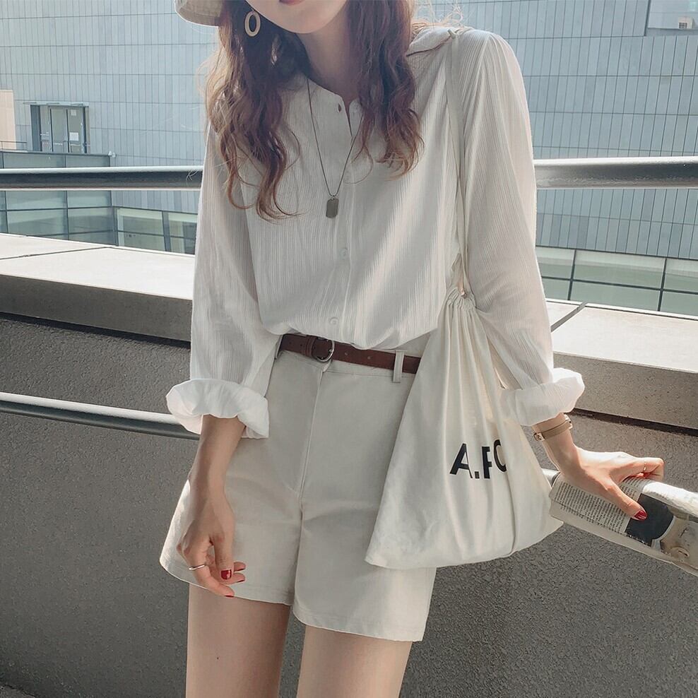 トップス レディース 4色 シャツ ブラウス 長袖 パフスリーブ ラウンドネック ストレート ゆったり 透け感 綿 かわいい 大人可愛い きれいめ シンプル カジュアル 上品 エレガント フェミニン おしゃれ 綺麗 おとな ナチュラル こなれ感 キュート ガーリー レトロ 抜け感 爽やか 無地 通勤 学生 通学 デート お出かけ 女子会 リゾート 旅行 S M L XL ホワイト ブラック グレー ワインレッド 春 夏 10代 20代 30代 40代 ママ 着回し ファッション コーデ モテ 送料無料