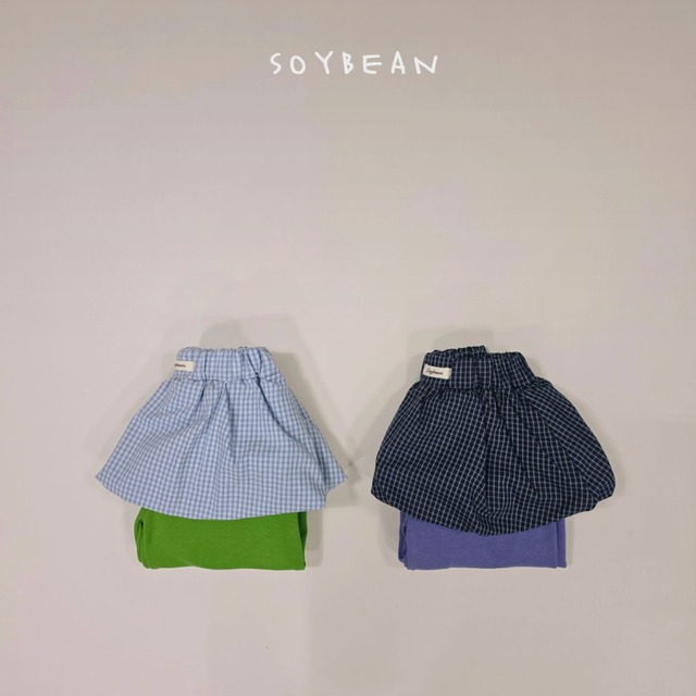 《送料無料》予約:チェックパンプキンワイドパンツ【soybean】※ジュニアサイズ