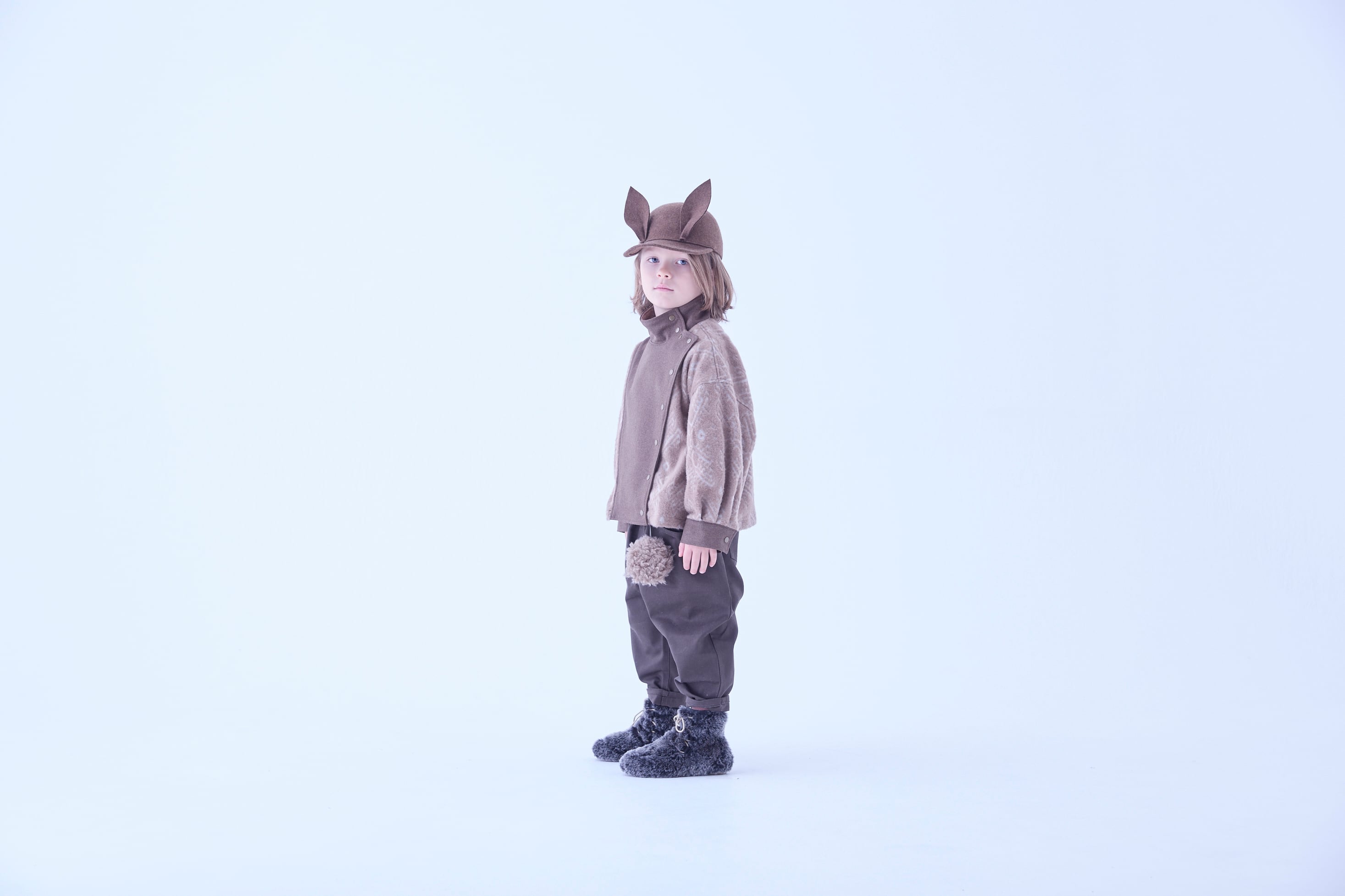 eLfin Folk 25AW 〉Bunny Wool Cap / brown | 世界の子供服 ピーカブーヤ