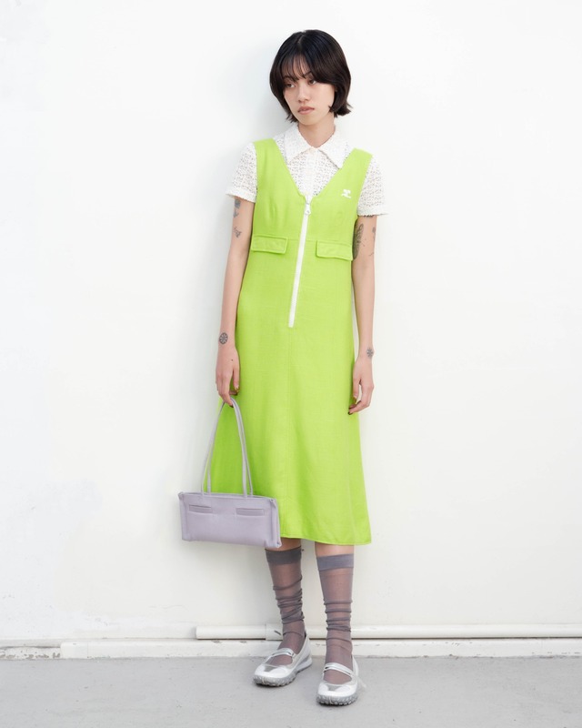 1970s Courrèges - zip-front shift dress