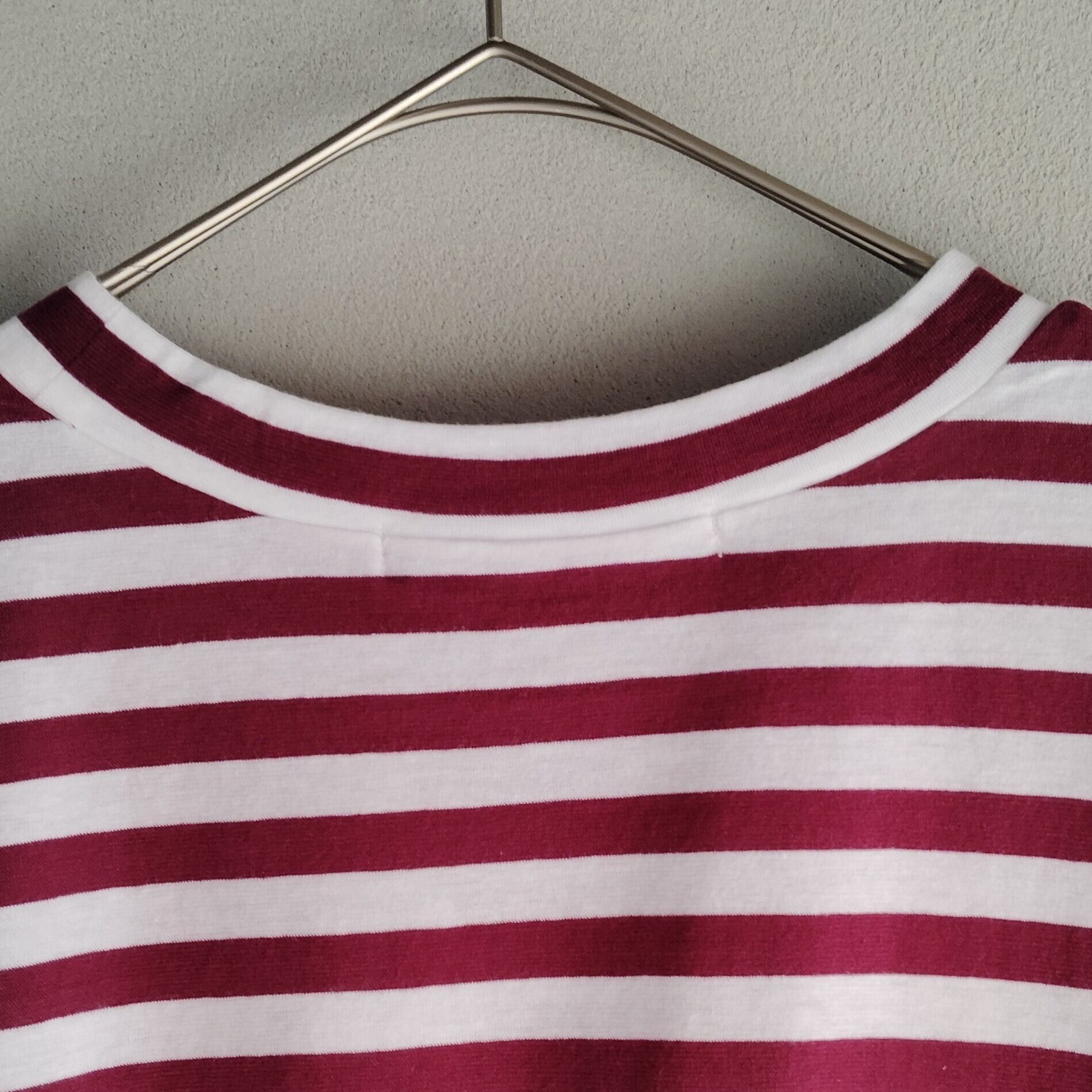 R&D.M.Co-/OLDMAN'S TAILOR GAUZE BORDER OVERSIZE T SHIRT／ガーゼ