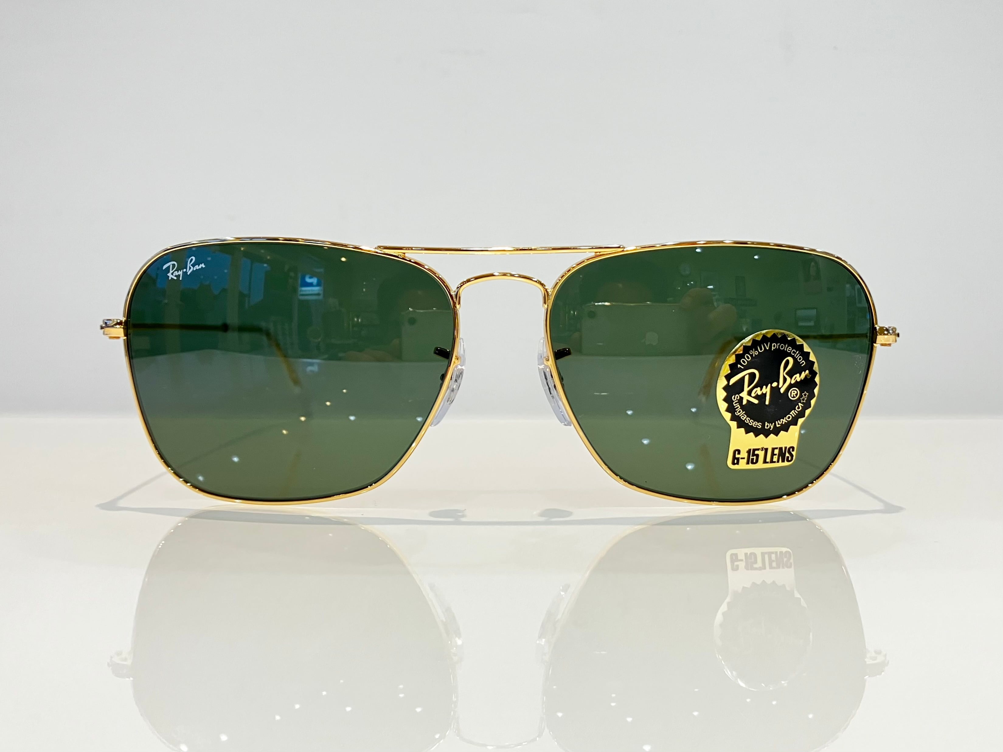 Ray-Ban ORB3136 Caravan ゴールド グリーン | めがね工房中代