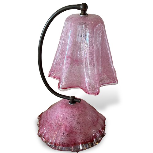 【ヴィンテージ 岩田ガラス テーブルライト(ピンク)】