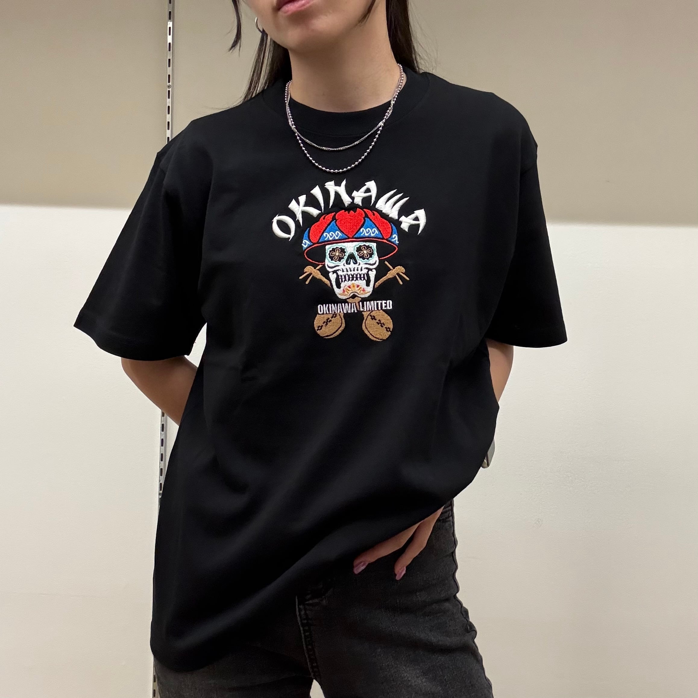 刺繍Tシャツ】Okinawa花笠スカル | Pay ID