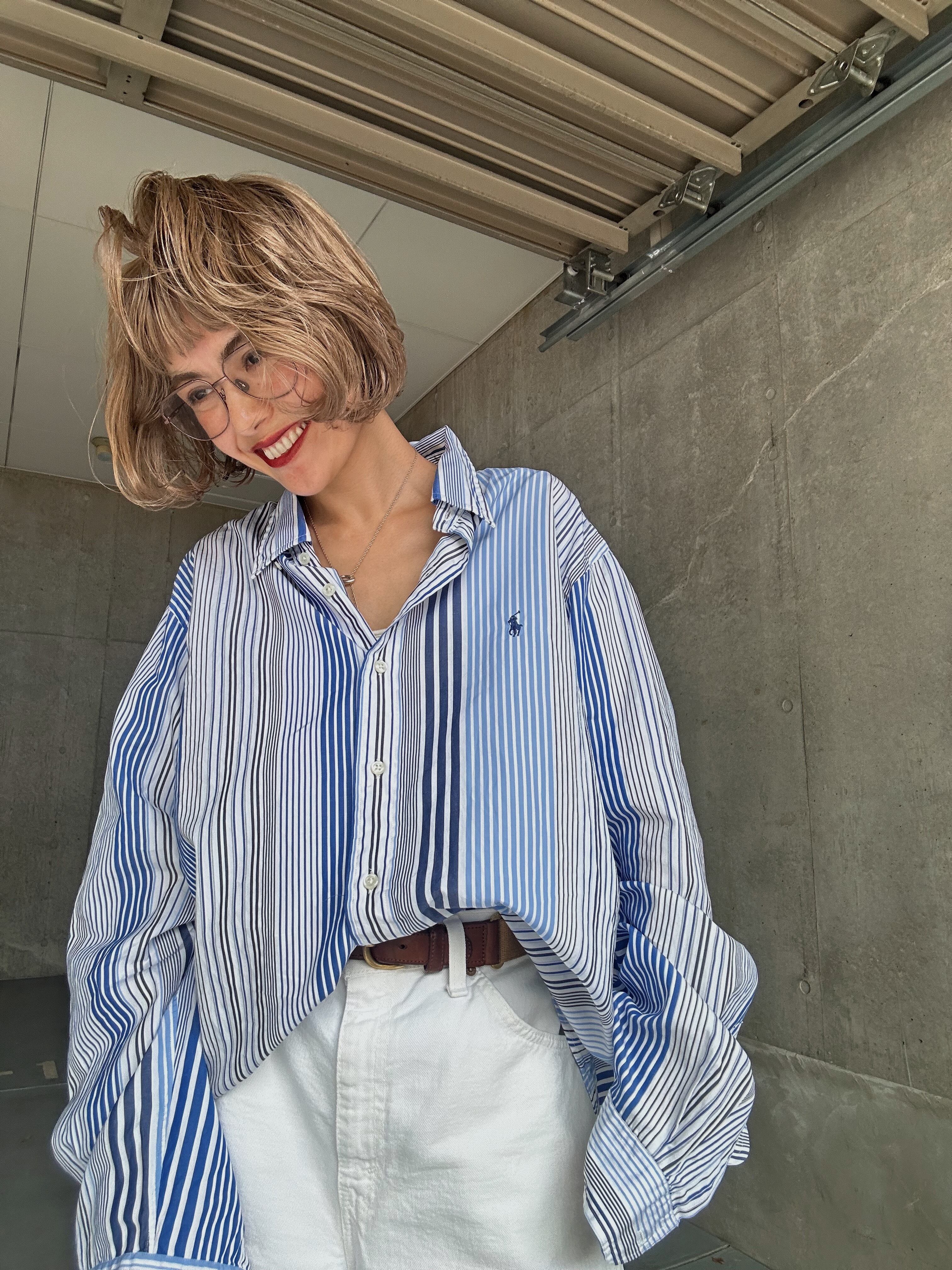 (SH1242)Ralph Lauren cotton stripe BD shirt