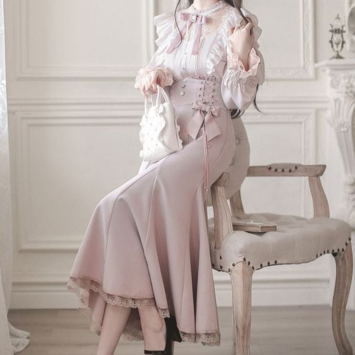 量産型ロングスカートセットアップ：スカート(ピンクver.) | Maiden's Rêve