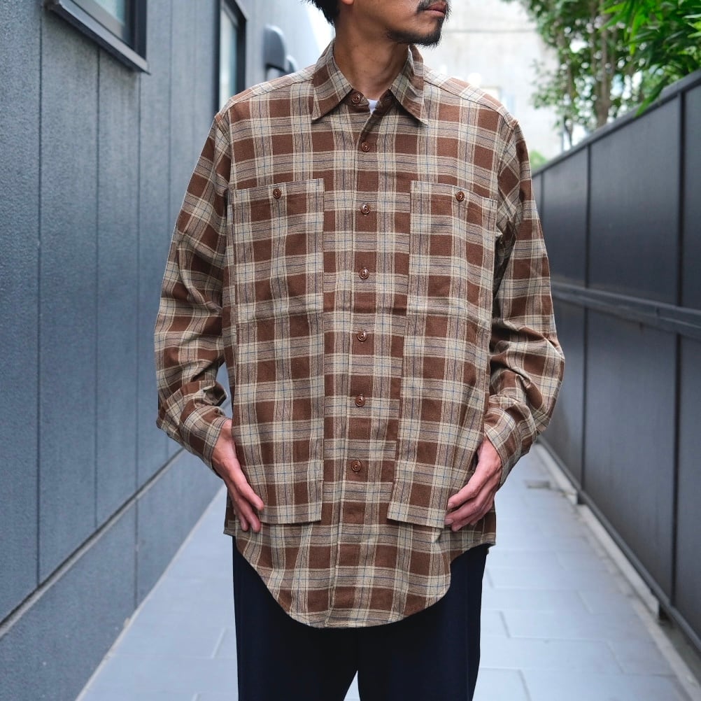 SASSAFRAS(ササフラス) / Feel Sun Half Cotton Wool Heringbone-Brown