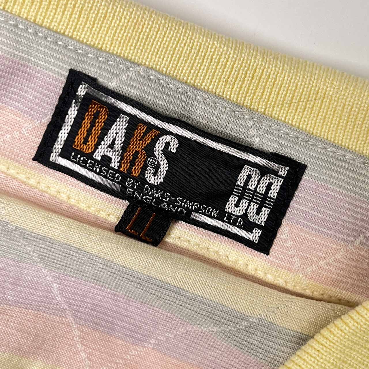 DAKS ダックス ボーダー 天竺 半袖 ポロシャツ LL/マルチ メンズ