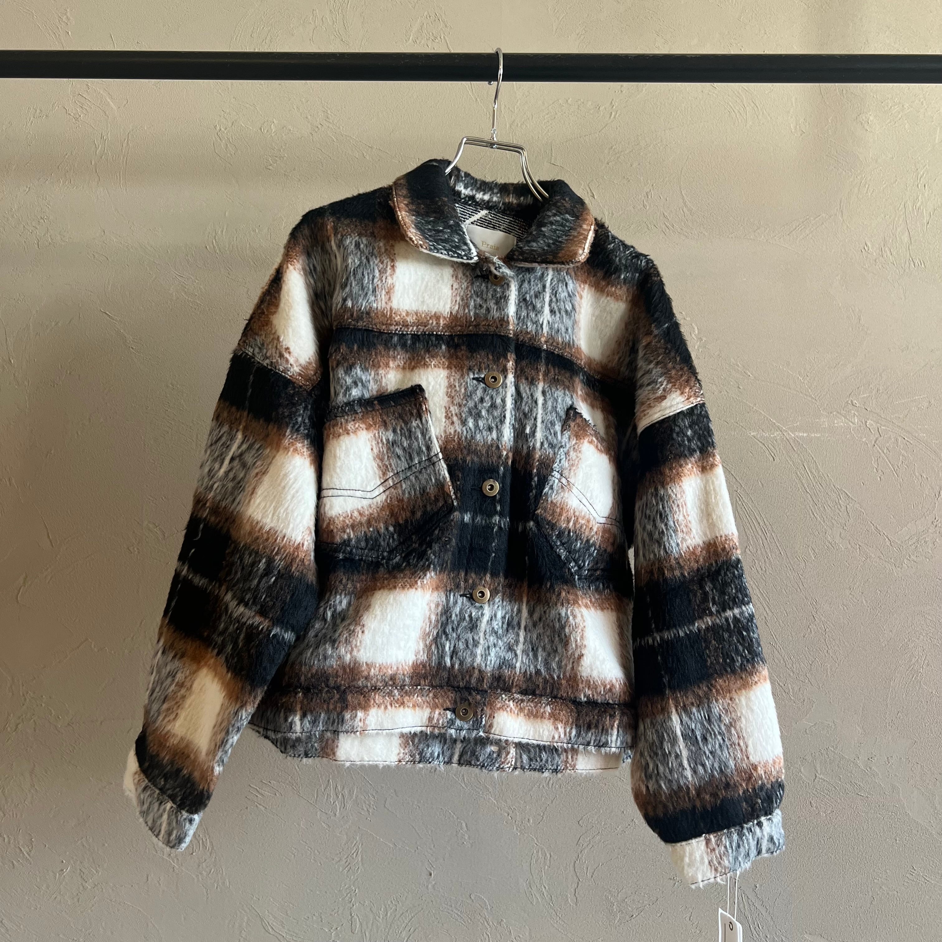 Praia 】シャギーチェックジャケットコート | valance 福井