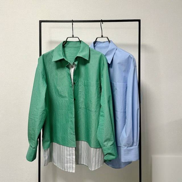 3月初旬発送〜 Dual Stripe Layered Shirt