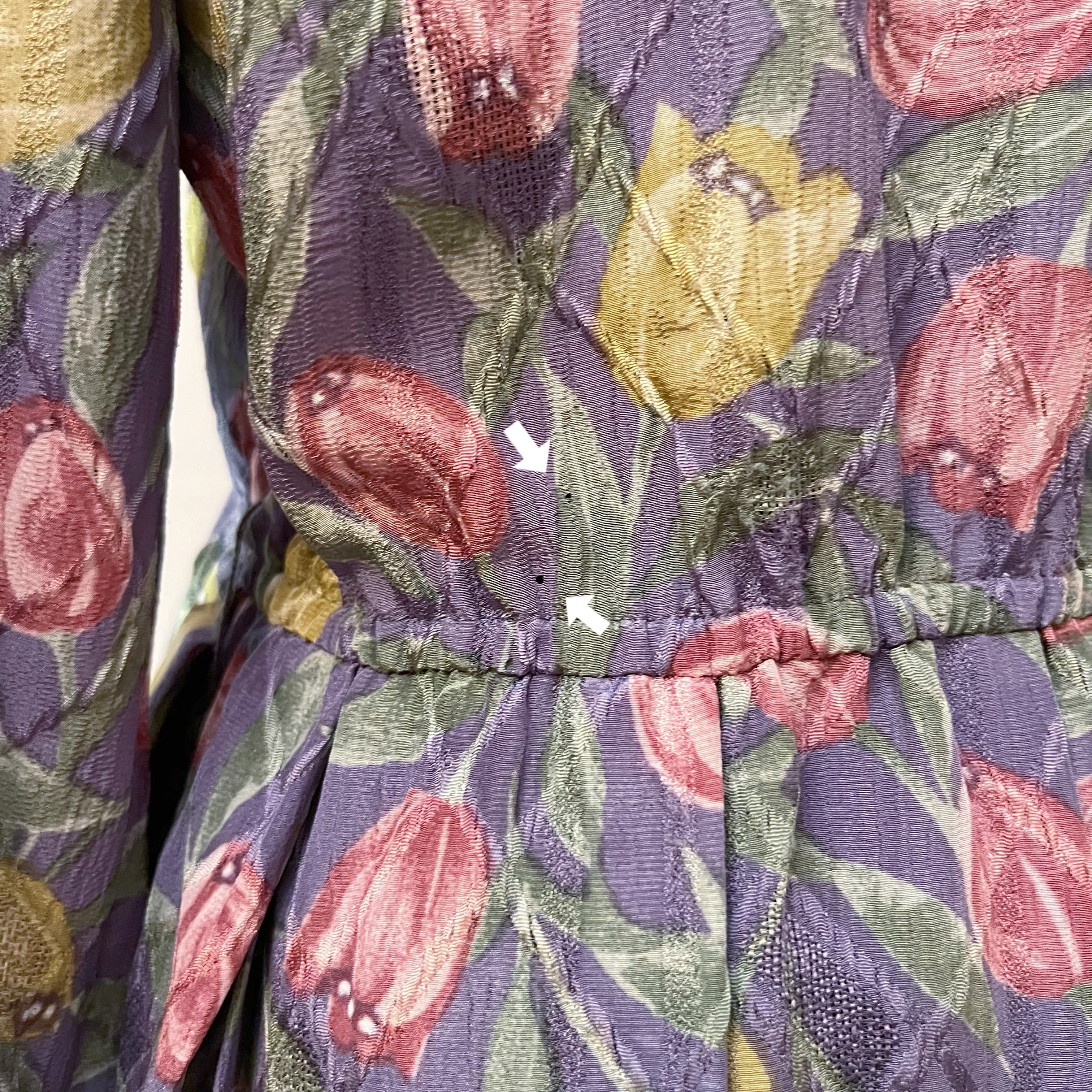 yellow red tulip frill ribbon one-piece