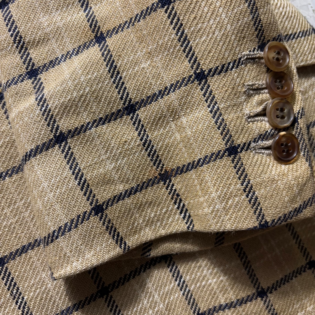 vintage HERMES pure linen check tailored jacket