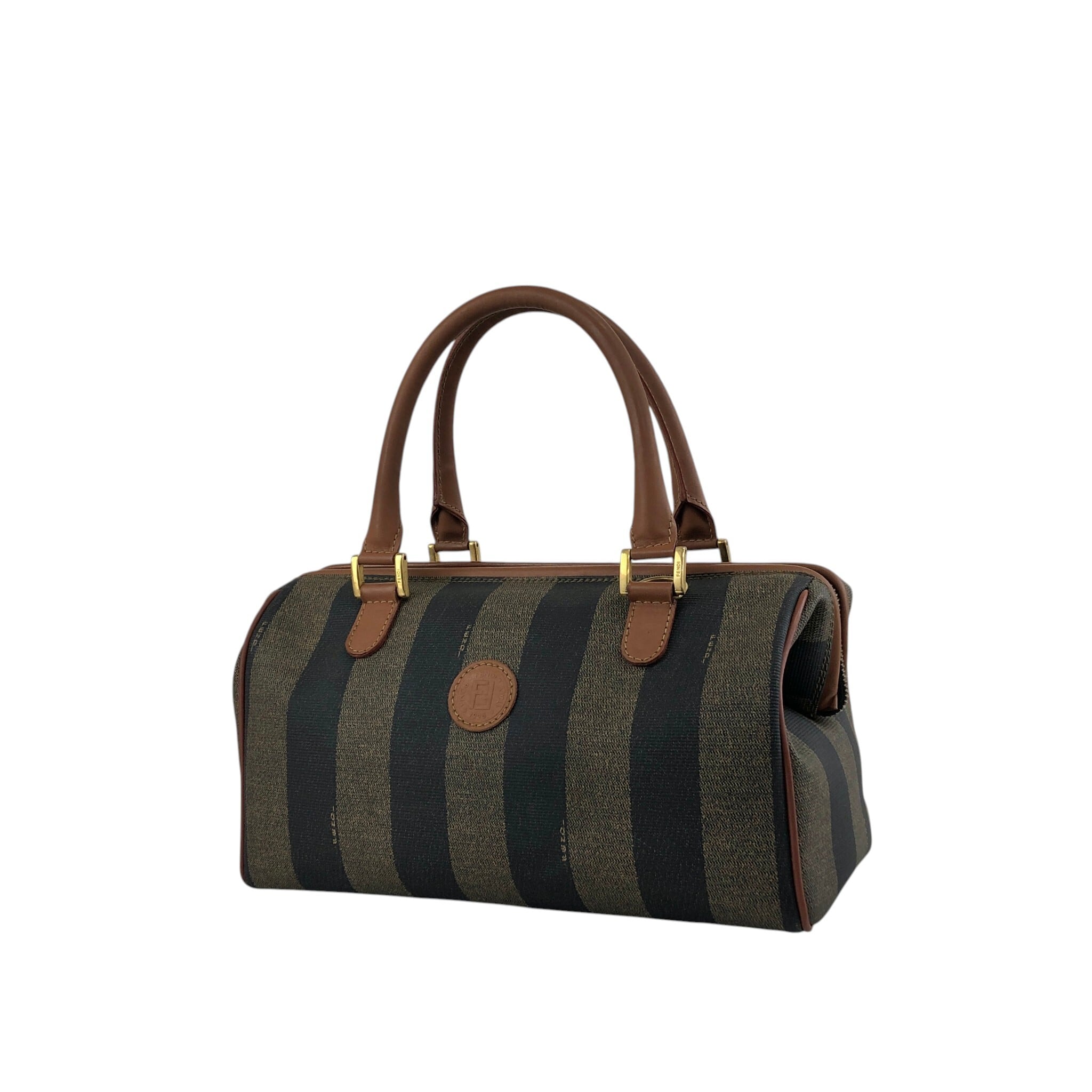 FENDI フェンディ ぺカン ショルダーバッグ ブラウン FFロゴ PVC 2WAY