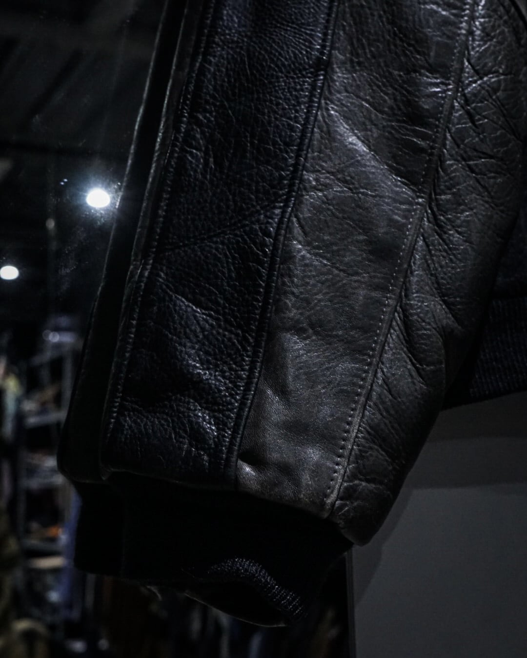 add (C) vintage】“FOX RACING” Wool × Leather Logo Embroidery