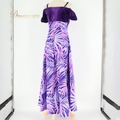 フラダンス 衣装 ワンピース ドレス CCファッション パープル系 CC Fashions ハワイ製 ベロア キャミソールドレス ワントーン かわいい 上品 きれい 華やか 鮮やか 紫 ダンス衣装 レディース ハワイアン アロハ フラ ダンス レッスン 練習