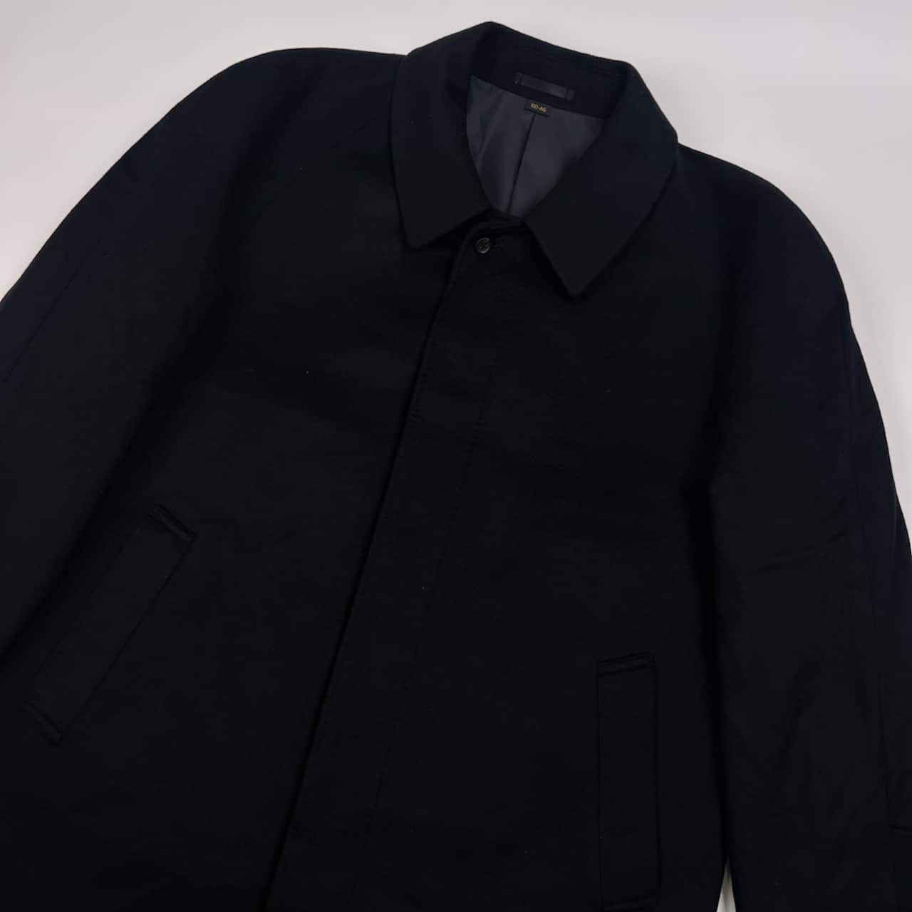 カシミヤ100% GLADAN グラダン 比翼 ステンカラーコート 100-A6/ブラック メンズ