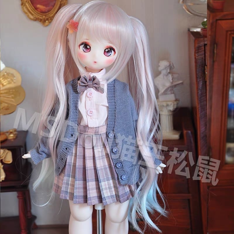 AX752 BJD 1/3 人形 ドール ウィッグ カツラ 耐熱 ハンドメイ