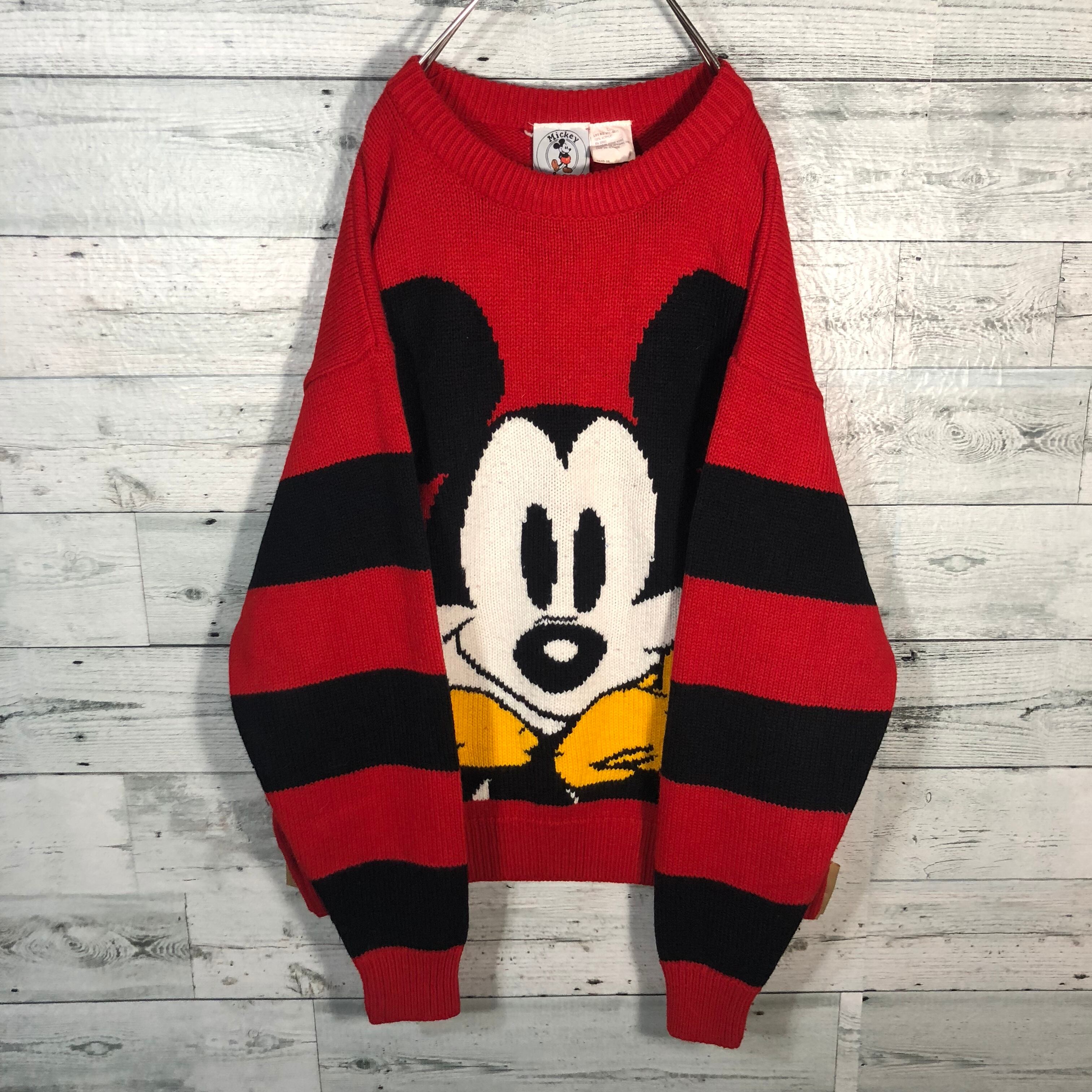 ミッキーmicky ビンテージディズニーニットセーター M0724 Dust Magnet Club ヴィンテージ古着 トレンド古着 アメカジ 90s コレクティブル