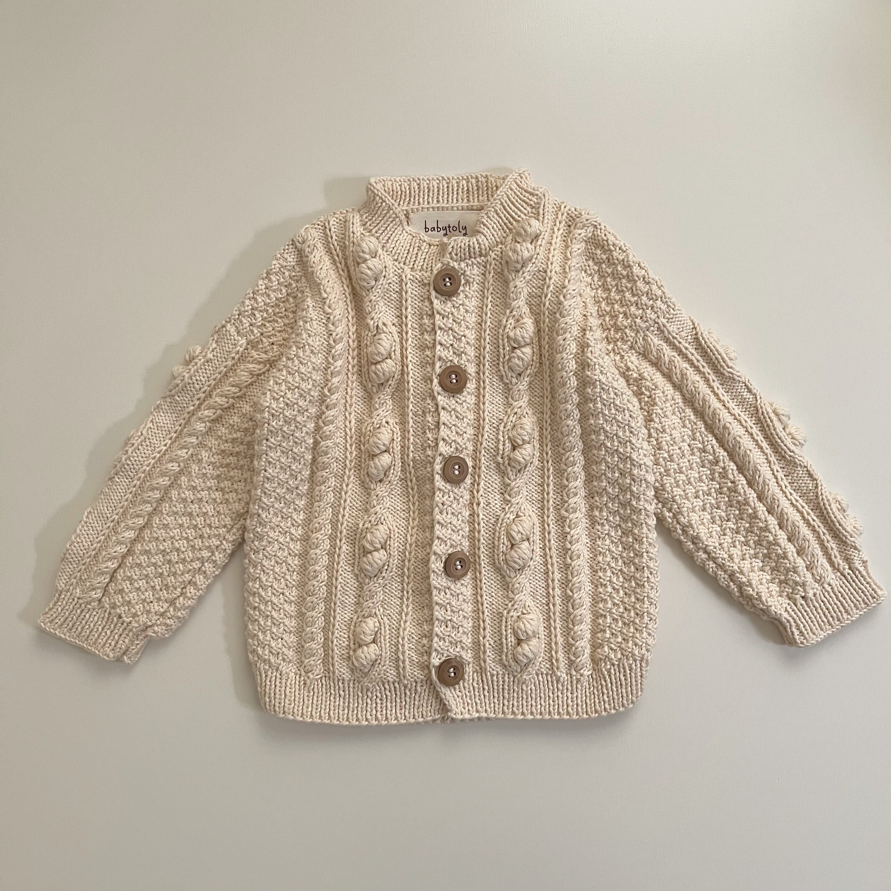 babytoly / Cable Popcorn Cardigan 3-4y | kototo