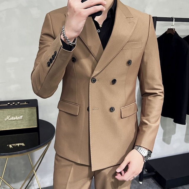 ステッチデザイン ダブルボタンスーツ 5color SU0068