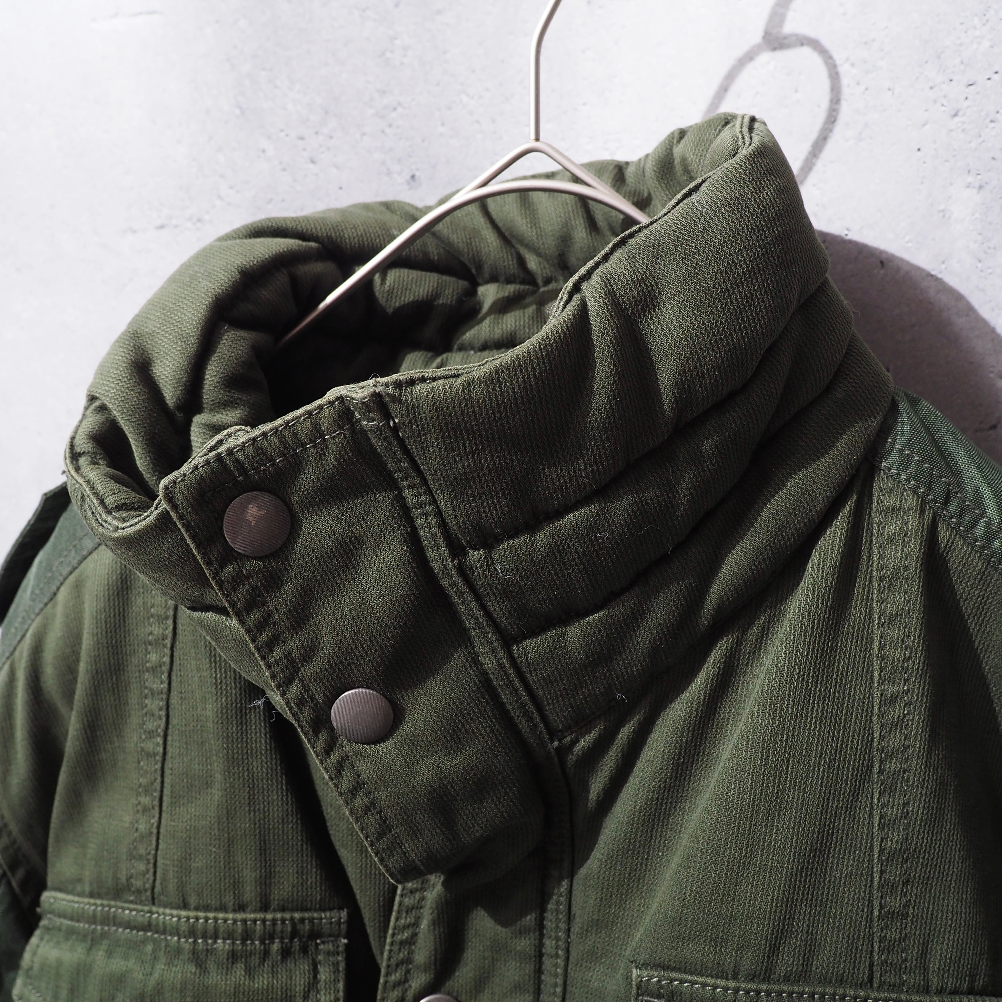 " DIESEL " Big Pockets × Switching nylon High neck Military jacket